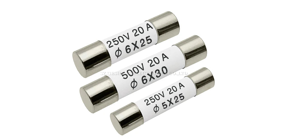 10PCS 5*25/6*25/6*30MM Ceramic Fuse 0.5A 1A 2A 3A 4A 5A 6A 8A 10A 13A 15A 16A 20A 25A 30A 250V 500V RO55 RO57 RO58 Fuse BS1362