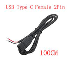 USB Type C Power Supply Cable 2/4 Pin Male Female Socket Type-C Plug Connector Adapter For Data Charging Cables Wires Repair DIY