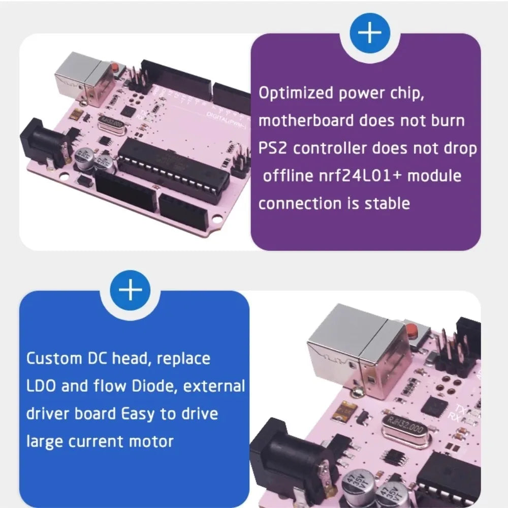 Compatible with Arduino Uno R3 Development Board ATmega328P Microcontroller Module Main Control Board Multicolor USB-B Cable