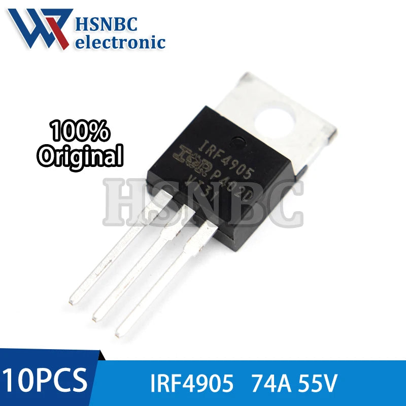 10PCS IRF4905 IRF4905PBF TO-220 74A 55V P-channel Power MOSFET Transistor 100% New Original
