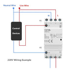 GEYA Din Rail Mounted Household Modular AC Contactor for Smart Home/Hotel - AC220V, 2P, 16A/20A/25A, 2NC/2NO/1NO1NC, 50/60Hz