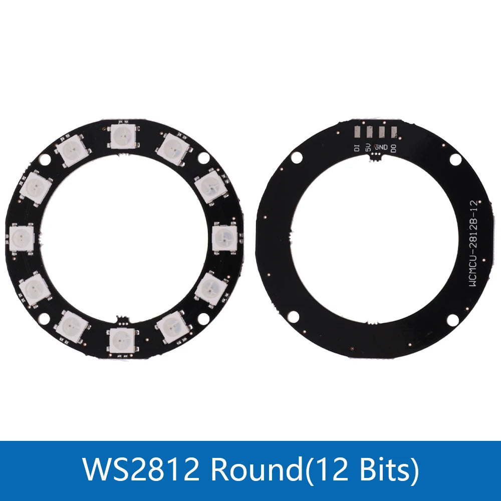 5V 1Bit 3 4Bit 7 8Bit 9 12Bit 16Bit 24Bit 32Bit 64 Bits WS2812 5050 RGB LED Ring Lamp Light + Integrated Drivers For Arduino Diy