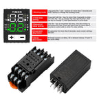 H3Y-4 DC12V DC24V AC220V Liquid Crystal Time Relay Dual Time with Base Small Digital Display Cycle Time Control Delayer