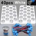 40pcs 22mm Push Button Switch Latching Momentary Metal PC Power LED Light On Off with Wire Waterproof 12v 3v 5v 6v 24v 220v Red