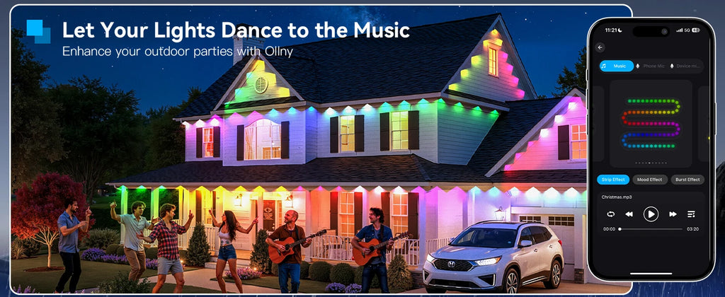 150ft 100ft 50ft Permanent Outdoor Lights Smart RGBIC Outdoor Lights with 75 Scene Modes String Lights with 90 LEDs for Garden