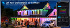150ft 100ft 50ft Permanent Outdoor Lights Smart RGBIC Outdoor Lights with 75 Scene Modes String Lights with 90 LEDs for Garden
