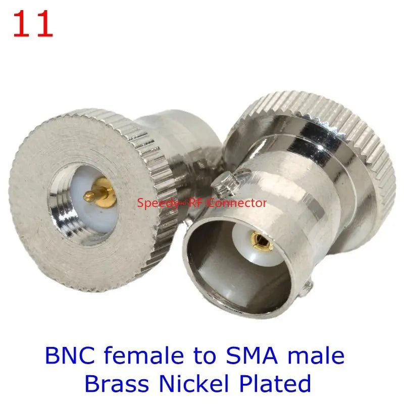 2Pcs/lot Q9 BNC To SMA Disc Male Female Connector SMA To BNC Disc Walkie-talkie Hand Station Coaxial Adapter Fast Delivery Brass