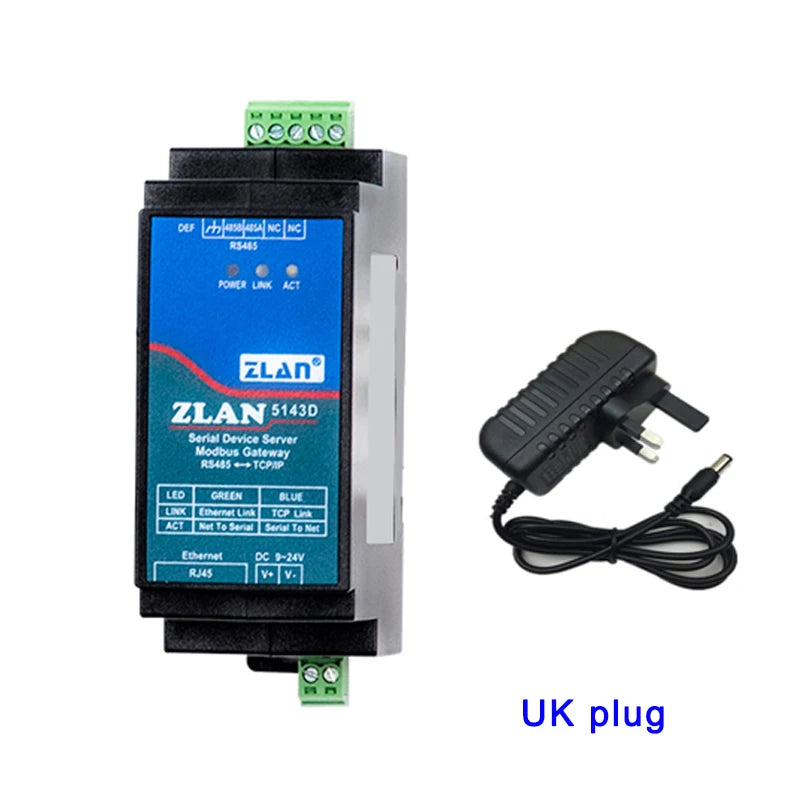 Promotion ZLAN5143D DIN Rail RS485 To Ethernet RJ45 Converter Server Device Modbus RTU TCP Gateway