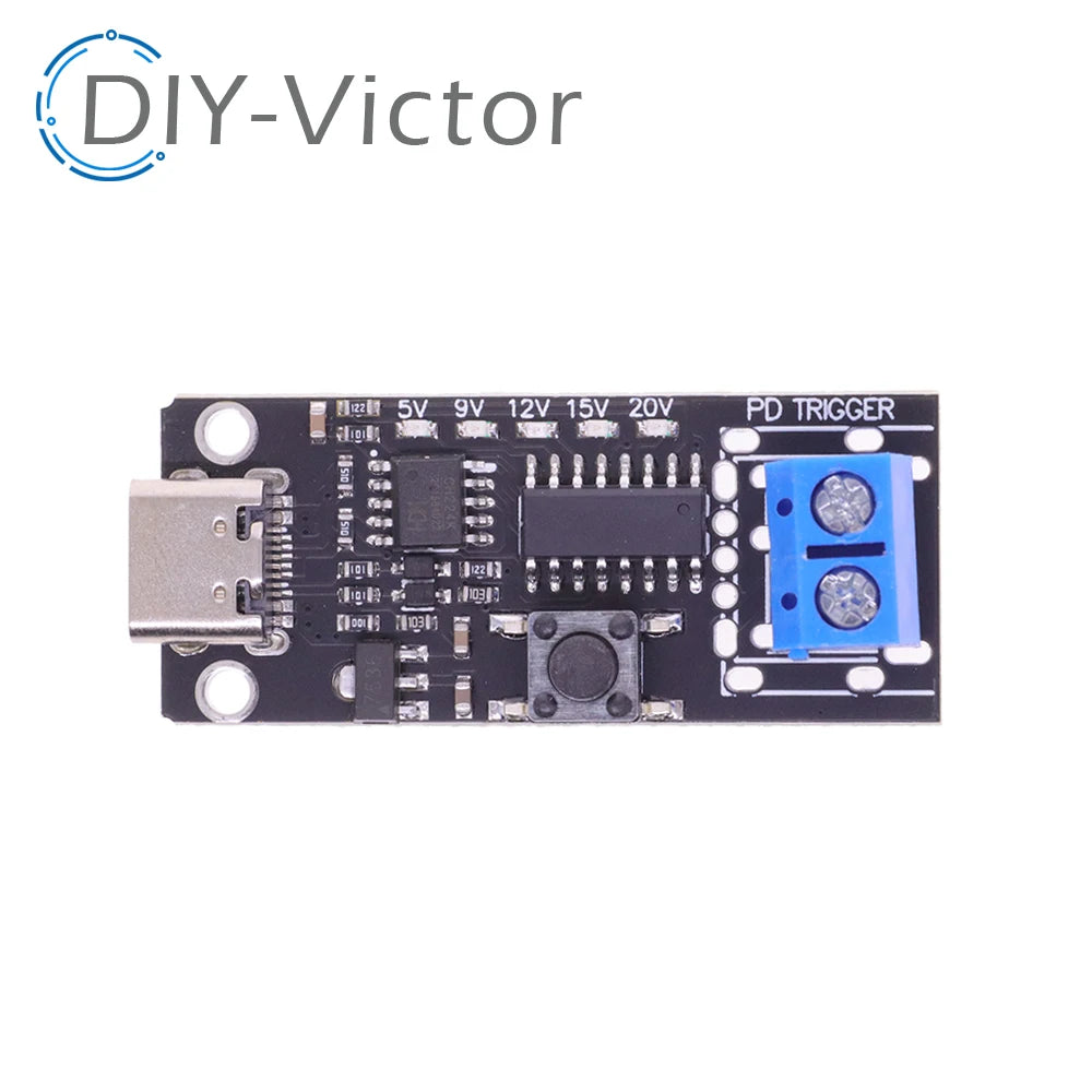 100W 5A Type-C USB QC Decoy Trigger Board 5V 9V 12V 15V 20V Output PD 2.0 3.0 Trigger Adapter Cable Connection Polling Detector