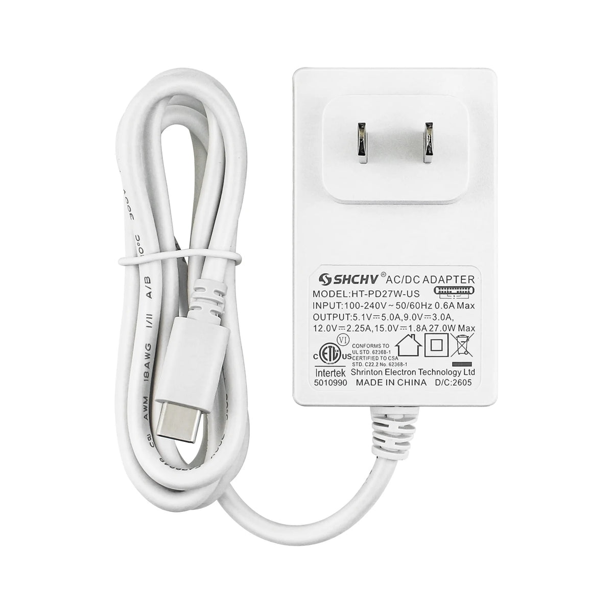 Raspberry Pi 5 PD 27W Power Supply 5.1V 5A USB Type C Power Adapter for EU US UK Plug Optional for Raspberry Pi 5/4B RPI 5