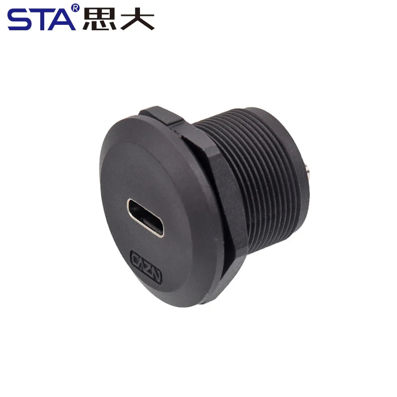 EP-TYPE-C Panel Female Socket 30cm Length with Front Installation Male Straight Plug with Thread USB3.0 Circular Connector USB-A