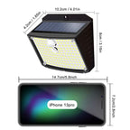 Solar Lights Outdoor 158 LED Solar Wall Lamp Waterproof Wireless Motion Sensor Security 3 Modes Garden Fence Yard Deck Garage