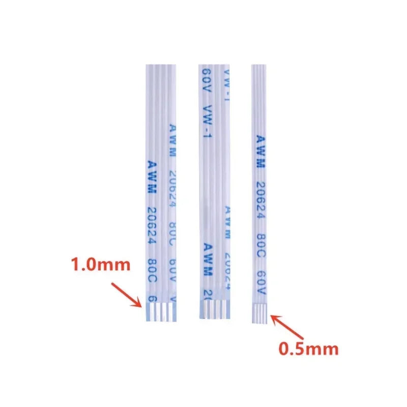 10PC FPC FFC Ribbon Flexible Flat Cable 40Pin Pitch 0.5MM 1.0MM AWM 20624 80C 60V Length 6/10/15/20/25/30/40CM Forward Reverse