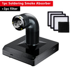 LUXIANZI Fume Extractor Smoking Instrument With LED Light 220V Activated Carbon Filter Sponge Solder Iron Smoke Absorber