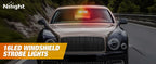 Nilight Bright LED Strobe Lights , Car Windshield Warning Flash Light with Suction Cups, Hazard Safety Lamp for Truck