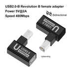 Elbow USB2.0 Printer Adapter USB Type B Male to Female For Printer Hard Drive Base Fax Machine Scanner USB 2.0 Printer Adapter