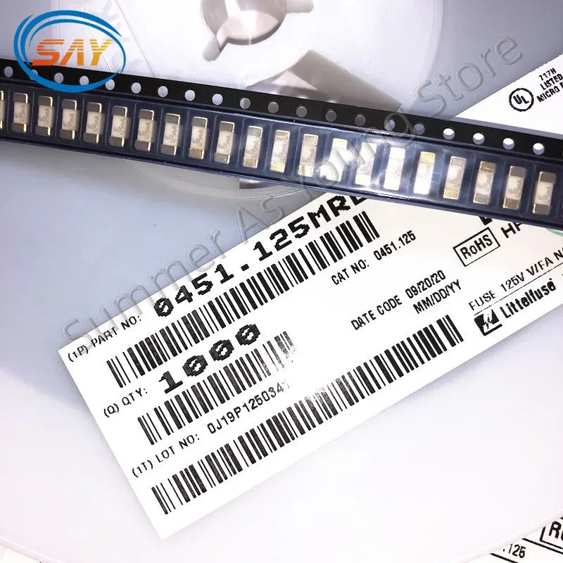 Gold 1808 10PCS 125V 250V AC 0451 SMD Fast Blow Fuse 0.5A 500mA 1A 2A 3A 4A 5A 6.3A 8A 10A 12A 15A  750MA 2410 Ultra-rapid