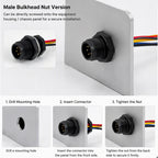 5PCS M12 IP65 Waterproof Aviation Connector 2 3 4 5 6 8 Pin Metal Panel Mount Male Plug Socket Pigtail Cable for Industrial Use