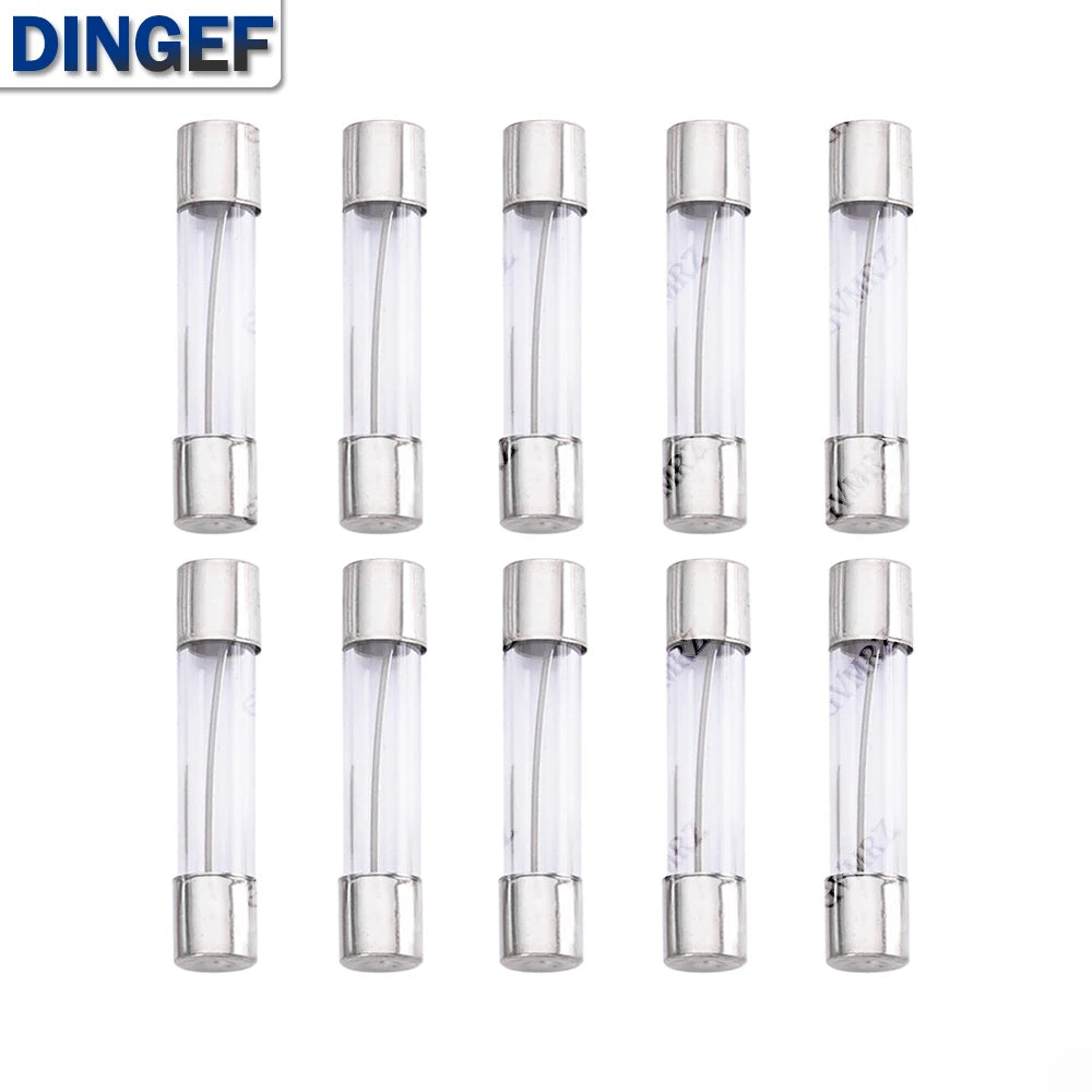150PCS 15Values 6*30 Glass Tube Fuses Car Glass Tube Fuses Assorted Kit 6X30 with Box fusiveis 0.1A-30A Household Fuses