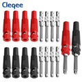 Cleqee 10pcs  4mm Stackable Banana Plug 32A High Current Screw Locking/Welding Copper Connector for Multimeter Speaker Cable