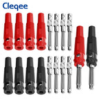 Cleqee 10pcs  4mm Stackable Banana Plug 32A High Current Screw Locking/Welding Copper Connector for Multimeter Speaker Cable