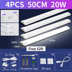 Led Tube Light With Switch Wire 110V 220V 10W 20W Lighting Strip Lamps 30/50cm For  Living Room Bedroom Closet Kitchen Lamp