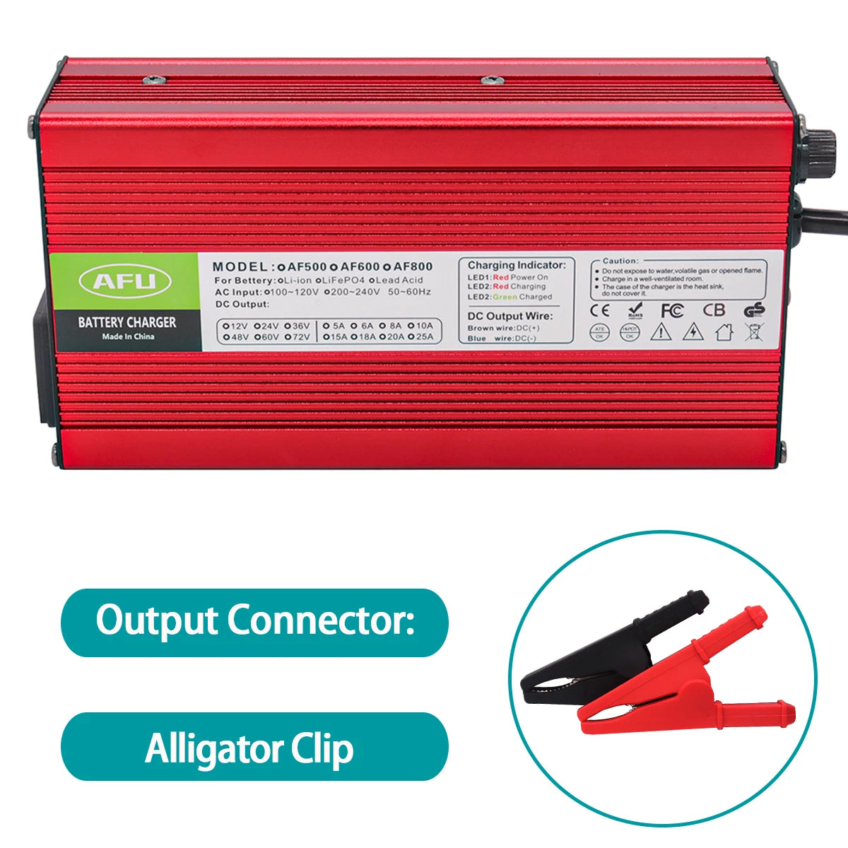 AFU 84V 5A Lithium Battery Charger For 72V 74V 20S Li-Ion Lipo Battery Pack Smart Charger