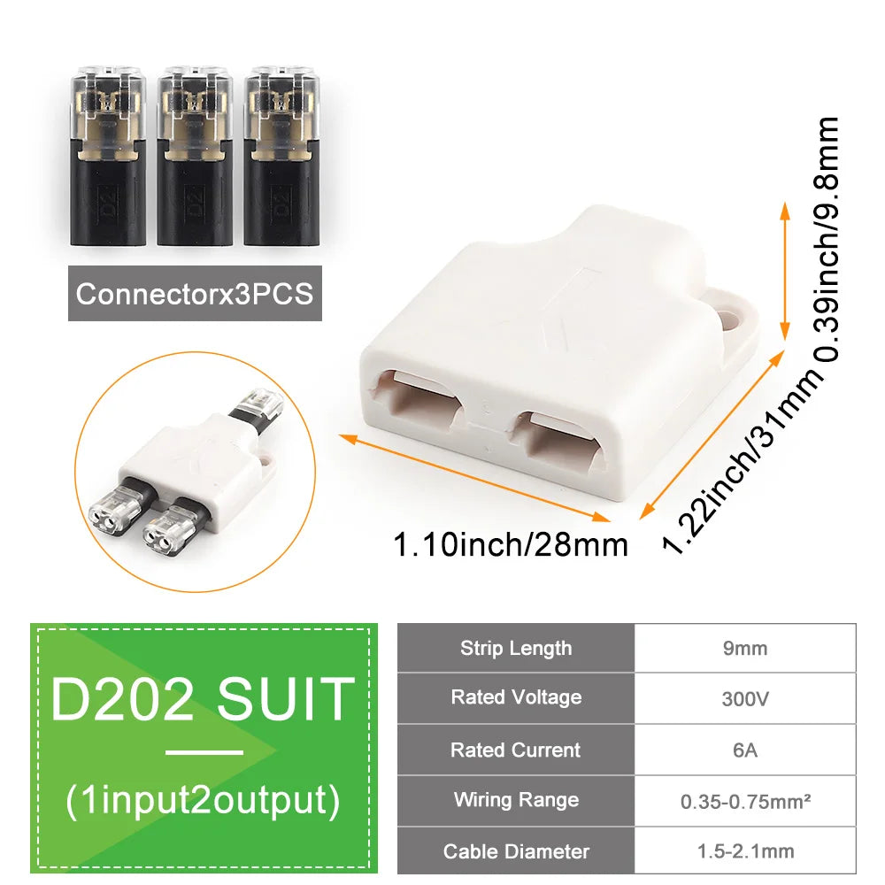 Wire Connector Set Splitter Box With Connector for Audio Auto Moto Lighting System 22-18AWG Led Strip Wire Cable Junction Box