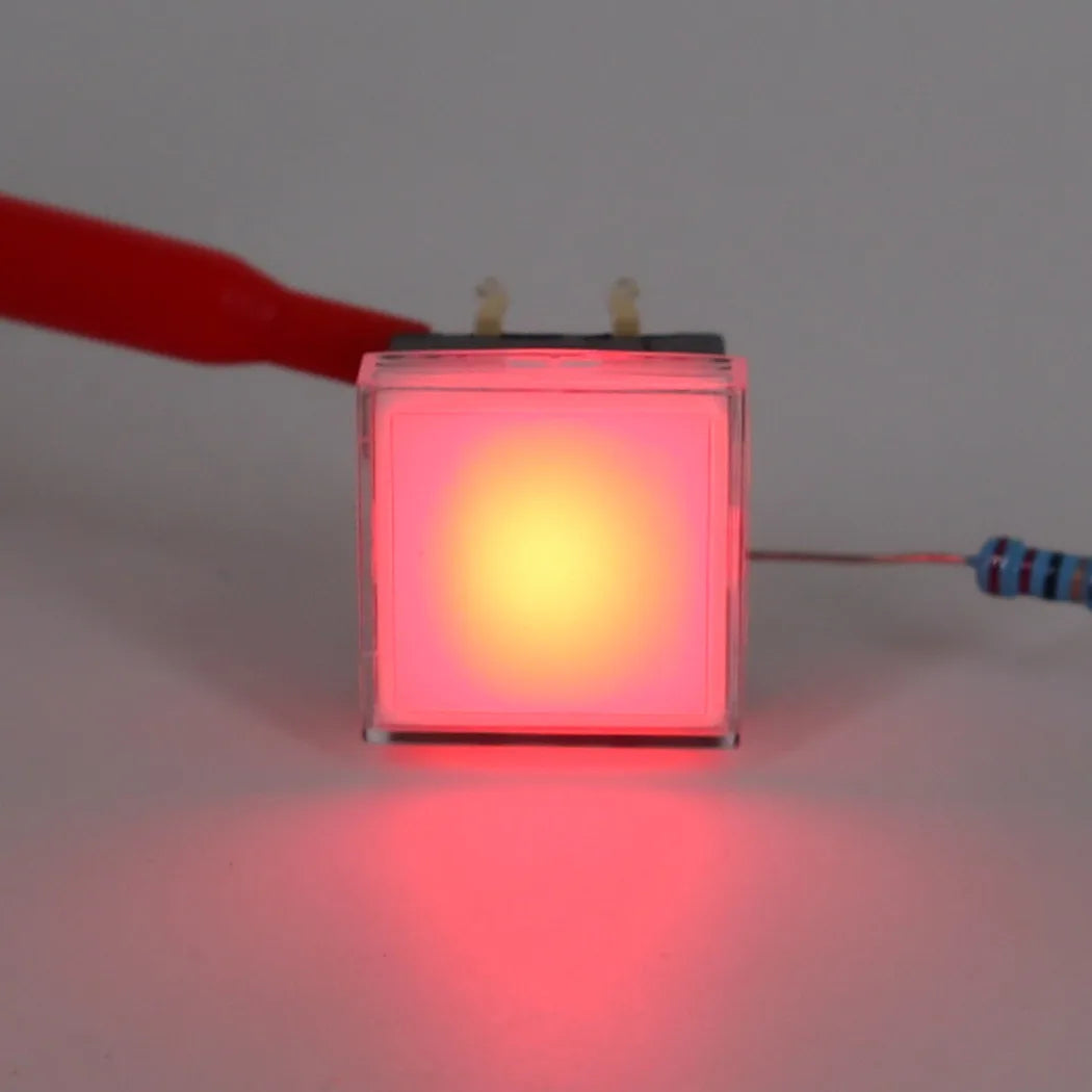5Pcs TS12 Square 13.4 x 13.4mm 6Pin with LED Momentary SPST PCB Push Button Click Tact Switch