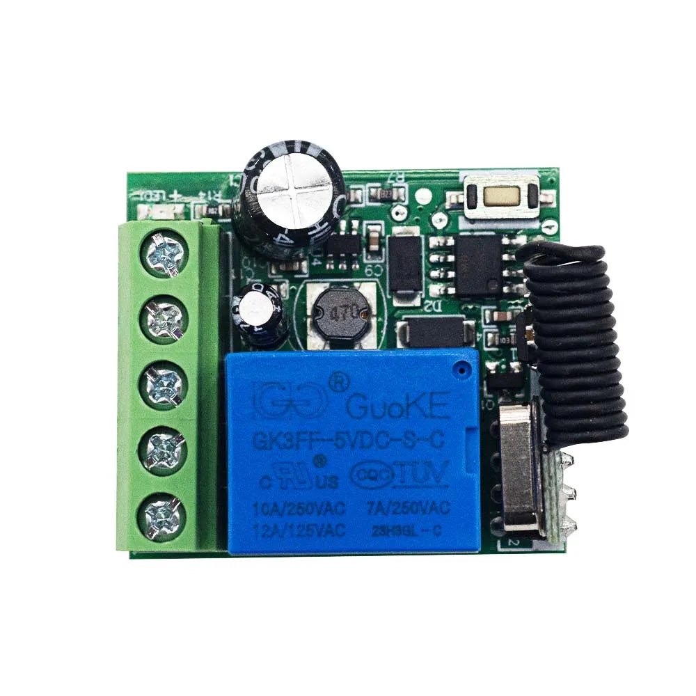 QIACHIP 433MHz Wireless Remote Control Switch Dry Contacts RF Relay Module DC 5V 12V 24V 48V 60V Remote Controls Gate Door Light
