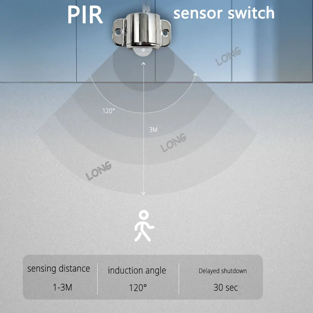 Wardrobe Sensor Switch DC12V 24V 5A PIR Hand Sweep Door Control Touch Sensor For LED Cabinet Closet Lighting