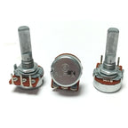 1pc WH148 Type 3pins Internal Bending Foot Vertical(Front） Potentiometer 16 type Carbon Film B10k Handle Length 25mm  Half Shaft