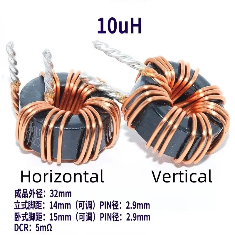 1Pcs High Current Magnetic Ring Inductor 106125-10uH 22uH 33uH 47uH 68uH 100uH Energy Storage Inductor Ring Inductor Choke Coil