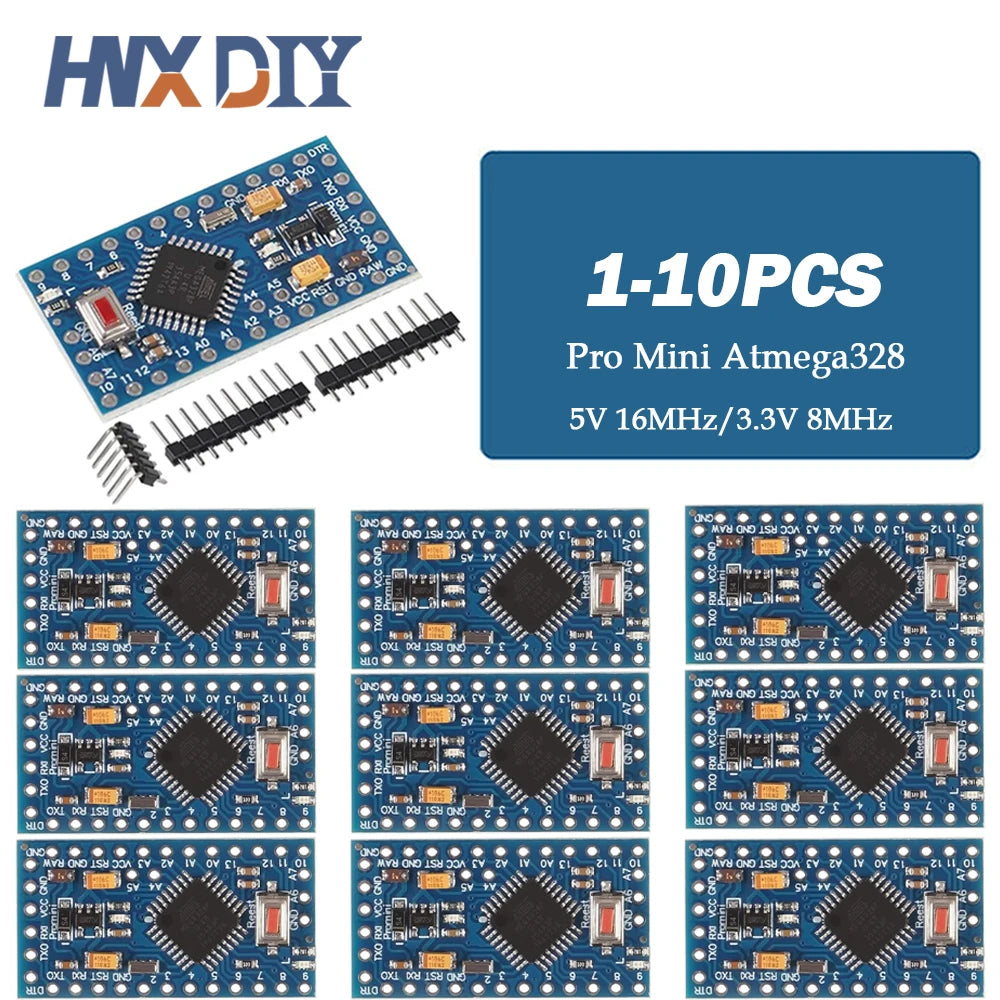 1-10pcs Pro Mini 328 Atmega328P 3.3V 5V 16MHZ ATMEGA328 328P Mini ATMEGA328 5V/16MHz For Arduino Compatible For Nano Module