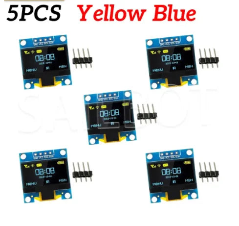 DIYUSER 0.96 Inch 128x64 OLED Display SSD1306 IIC I2C Serial LCD Screen for R3 Arduino Kit - White/Blue/Yellow Options Available