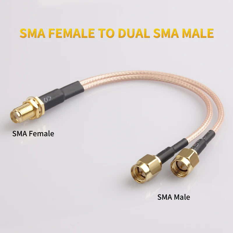 RP SMA Male/Female to Dual SMA Male Female 2 X SMA 2 Way Antenna Adapter Y Type Splitter Pigtail RG316 RF Coax Extension Cable