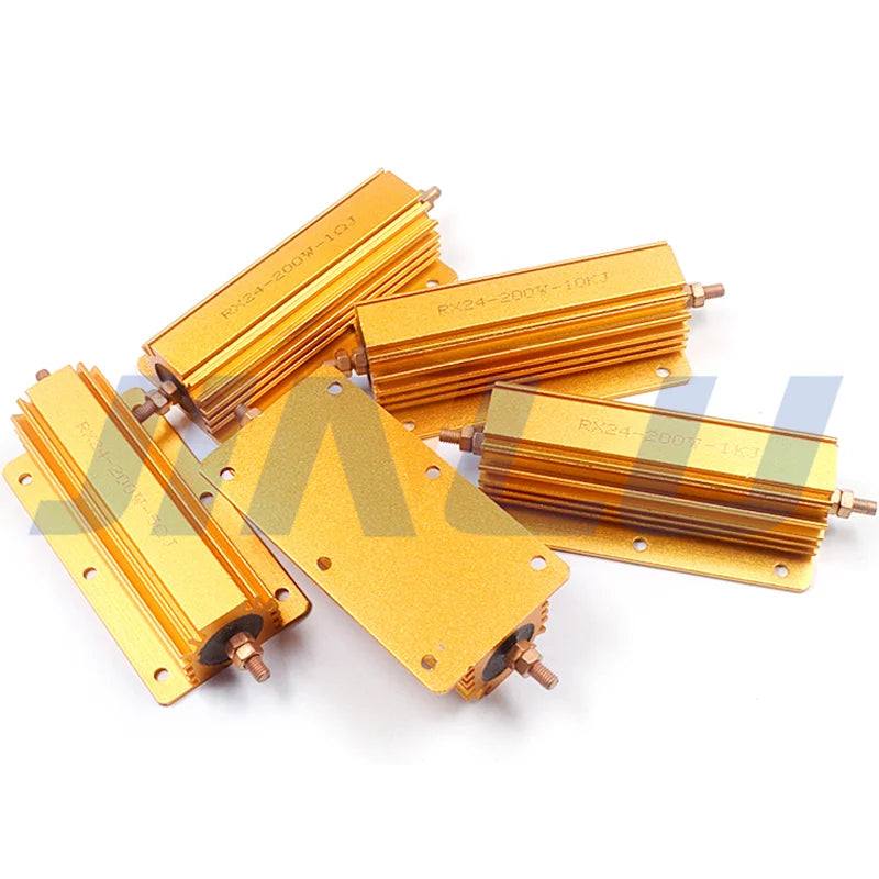1PCS RX24 5W Aluminum Power Metal Shell Case Wirewound Resistor 0.01R ~ 300K 1 2 3 5 6 8 10 20 100 150 200 300 500 1K 10K ohm