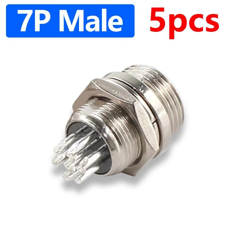 Connector GX12 small metal aviation socket 2/3/4/5/6/7pin electric cable terminal fixed type and butt mobile type Female&male