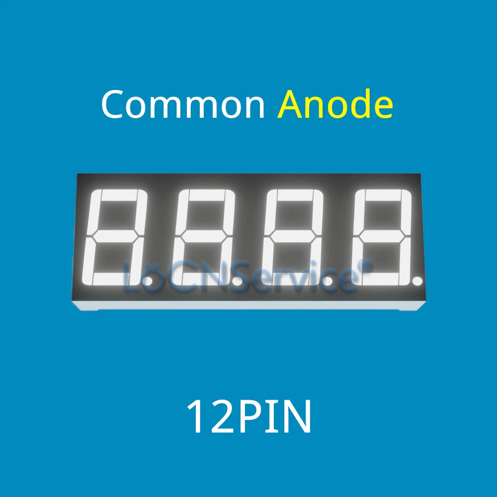 LoCNService 30PCS 0.56Inch Digital Tube LED Display 4 Bit Red Yellow Green Blue White Common Anode / Cathode 7 Segment 0.56 inch
