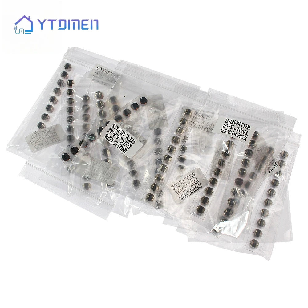 130PCS CD54 Power Inductor Kit 13 Values, Non-Shielded Wire Wound SMD 2.2uH~680uH Inductor Assortment Set for DC-DC Converter