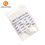 320PCS 720PCS 0603 0805 1206 SMD Capacitor Assorted Kit 16/36/50Values 1PF - 10UF Capacitance Set 100NF 0.1UF 1UF 2.2UF 4.7UF
