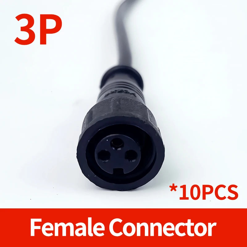 10PCS M12 IP65 Waterproof Aviation Connector Pre-wired Male Female Cable Plug 2P 3P 4P 5Pin Panel Mount Electrical Socket