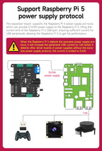 Raspberry Pi 5 Power Supply Expansion Board DIY Electronic Adapter Module for Robot Car Kit Support Various Power Input Output