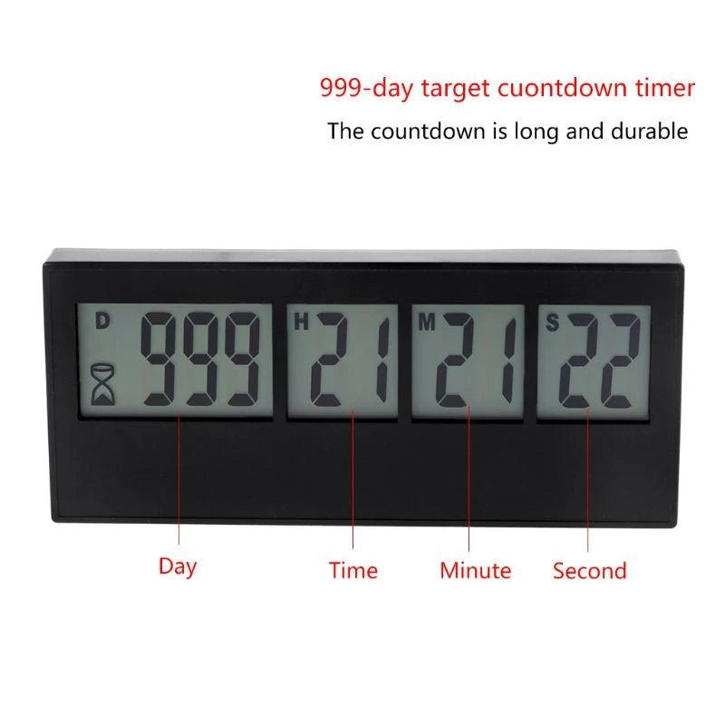 Days Countdown Clock LCD Digital Screen Kitchen Timer Event Reminder for Wedding Retirement Lab Cooking Kitchen