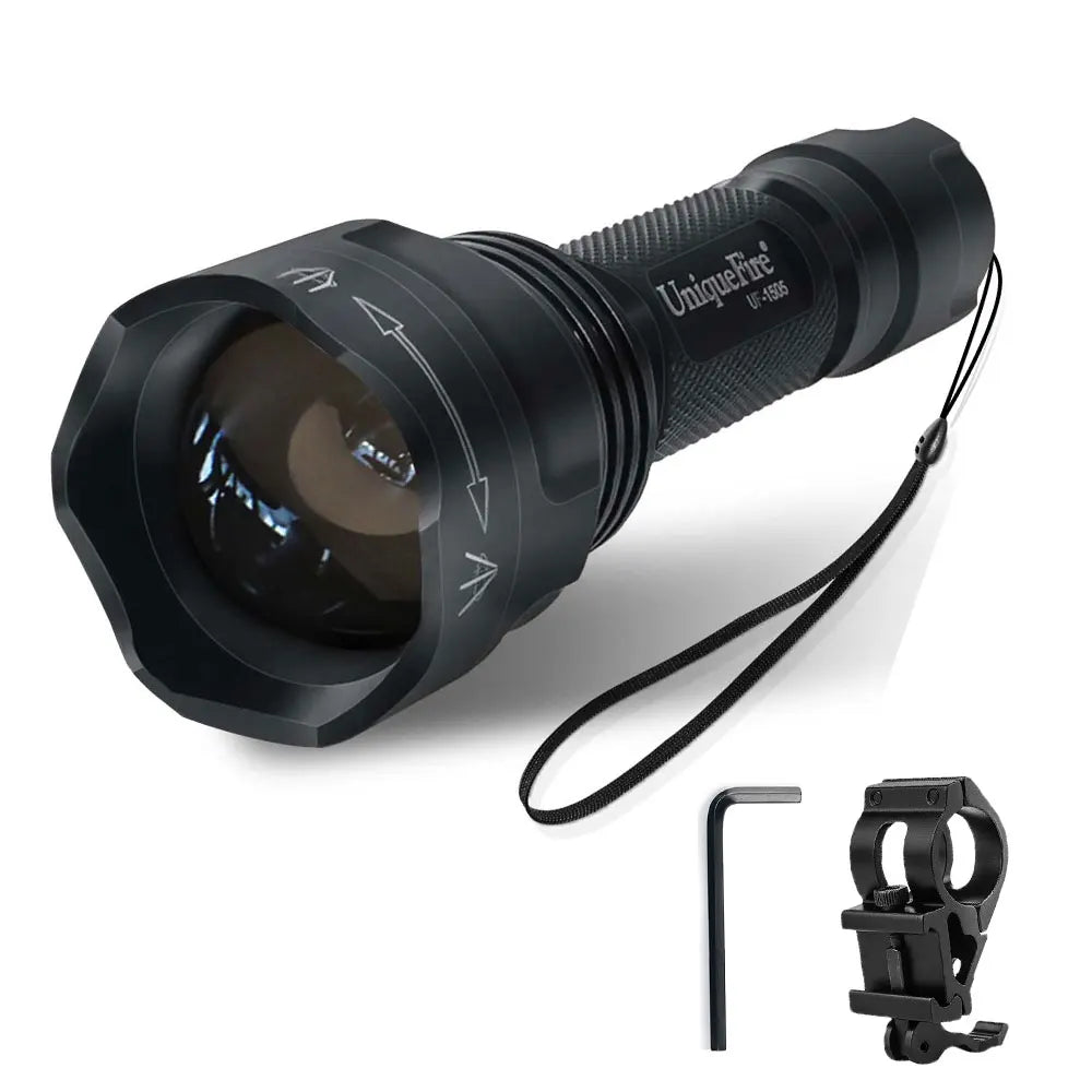 UniqueFire 1505 IR 850NM 940NM Mini LED Flashlight Upgraded Version Rechargeable Lamp Torch,Scope Mount,Charger,Remote Pressure