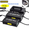 HD 13S 54.6V 20A 15A 12A 10A 8A 5A LCD Smart 110V or 220V lipo lithium battery charger for 48V electric scooter motorcycle ebike