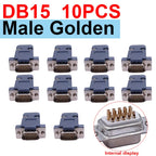 10PCS DB9 Adapter Connector Core RS232 Serial COM Plug Connectors Hole/pin DB15 Female Male Port Socket D Sub DP9 Plastic Case