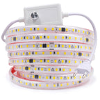 AC 220V 2835 LED Strip Light Waterproof IP67 120 LEDs Flexible Tape Lamp with IC Home Lighting White 0.5m 1m 2m 5m 10m 20m 50m