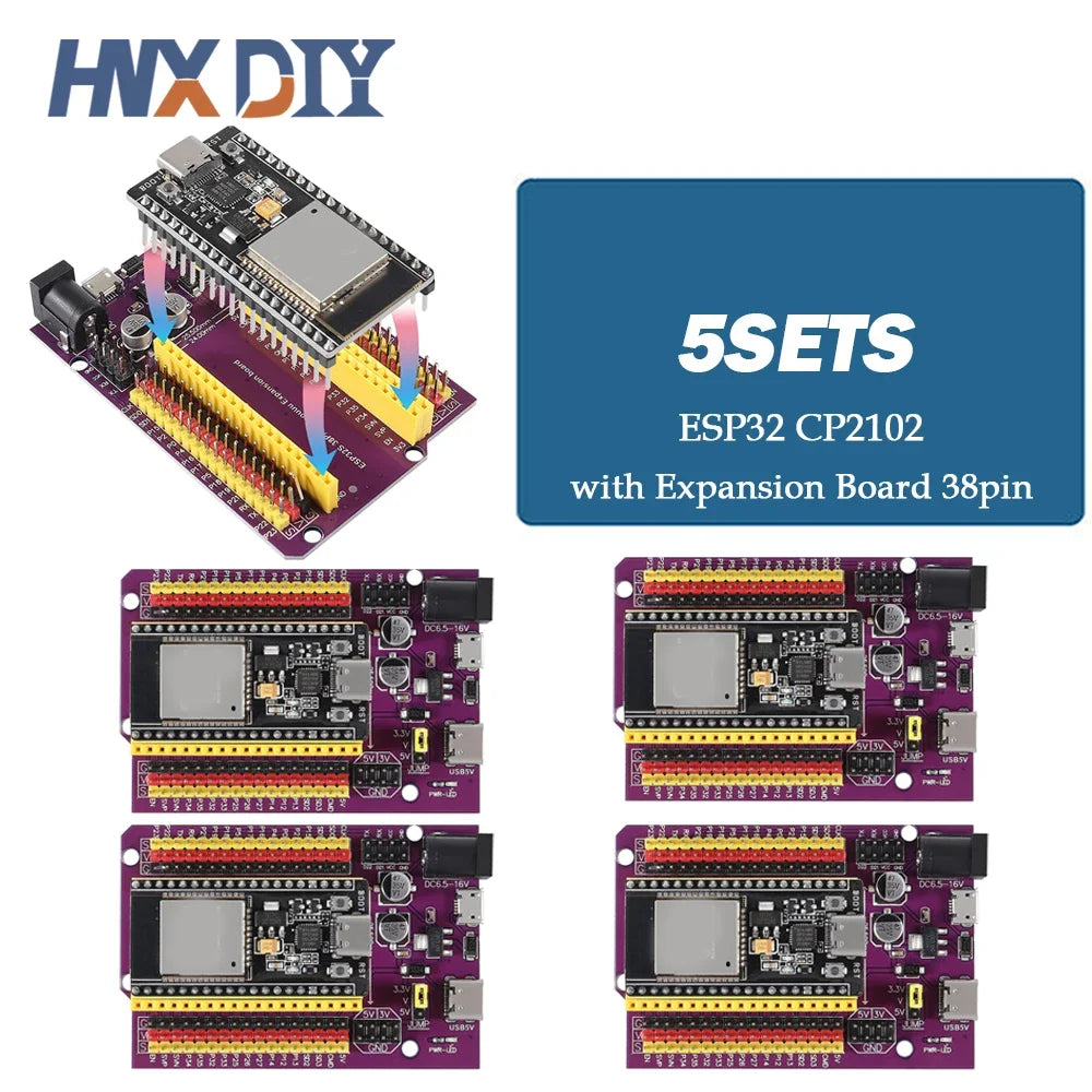 1-5sets ESP32 Development Board TYPE-C USB CP2102 WiFi+Bluetooth Dual Core 32-DevKitC-32 Expansion Board 38PIN