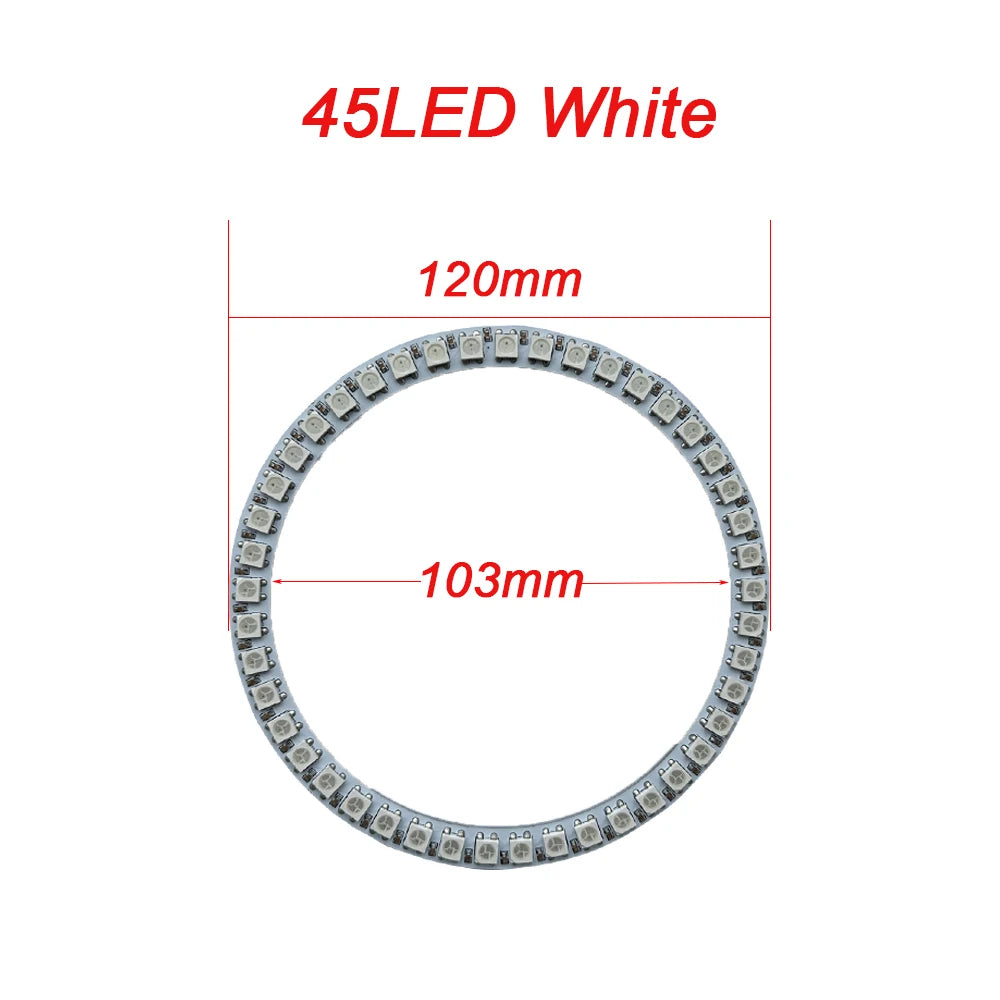WS2812B Addressable Led Pixel Ring 8/16/24/35/45/60Leds WS2812 5050 RGB Led Diode Ring Color IC Built-in LED